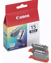 Canon Original BCI-15BK Black Ink Cartridges (Pack Of 2)
